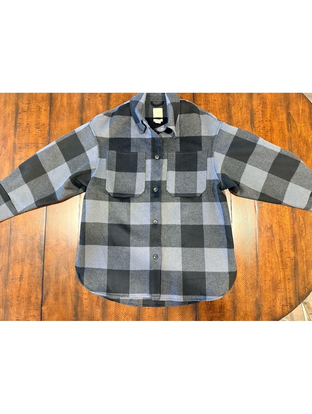 H & M Long Sleeve Black Buffalo Checker Flannel Shirt - Wool Blend - Men's Small
